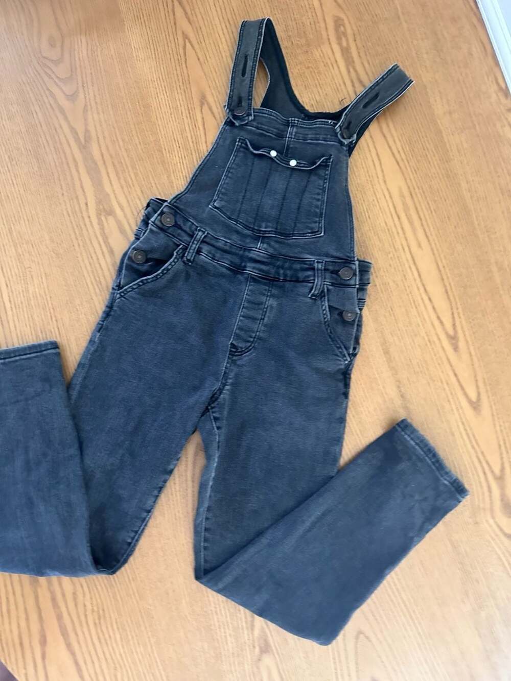 Zara Kids Denim Collection Black Wash Jean Overalls, Size 10 Years